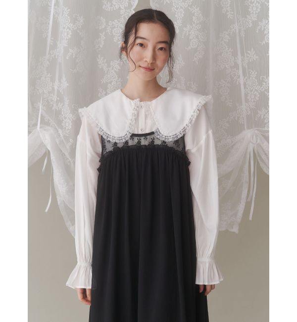 merry jenny「サテンフリルブラウス」|シャツ・ブラウス|