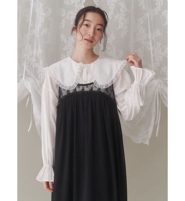 merry jenny「サテンフリルブラウス」|シャツ・ブラウス|