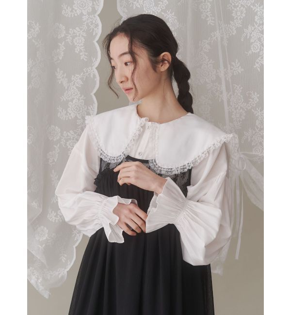 merry jenny「サテンフリルブラウス」|シャツ・ブラウス|