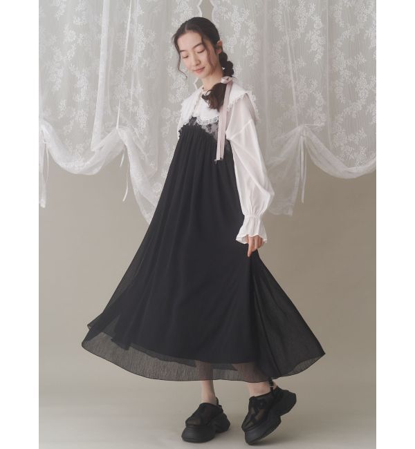 merry jenny「サテンフリルブラウス」|シャツ・ブラウス|