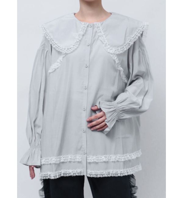 merry jenny「サテンフリルブラウス」|シャツ・ブラウス|