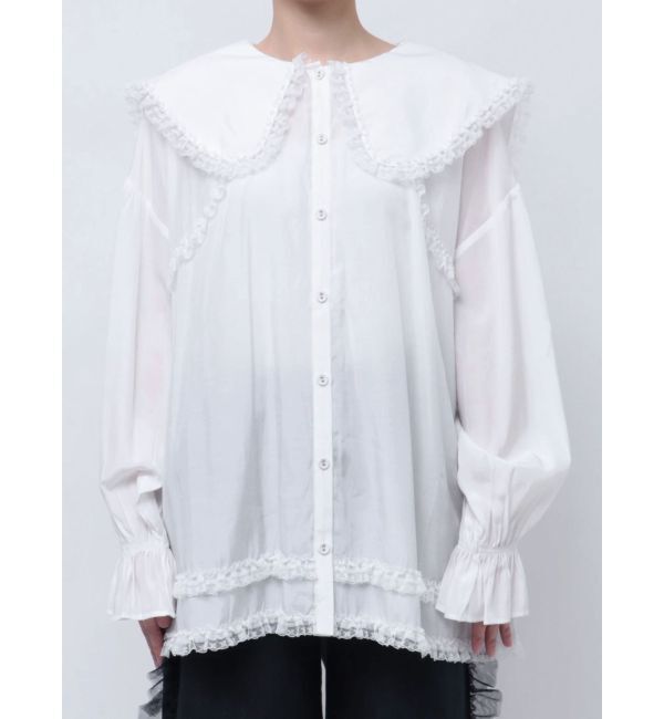 merry jenny「サテンフリルブラウス」|シャツ・ブラウス|