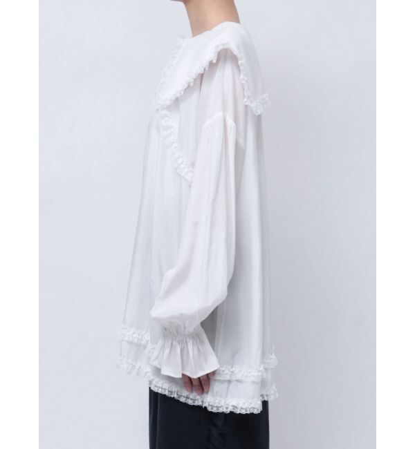 merry jenny「サテンフリルブラウス」|シャツ・ブラウス|