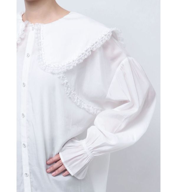 merry jenny「サテンフリルブラウス」|シャツ・ブラウス|