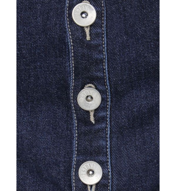 GYDA「BACKリボンデニムロンパース」|オールインワン|