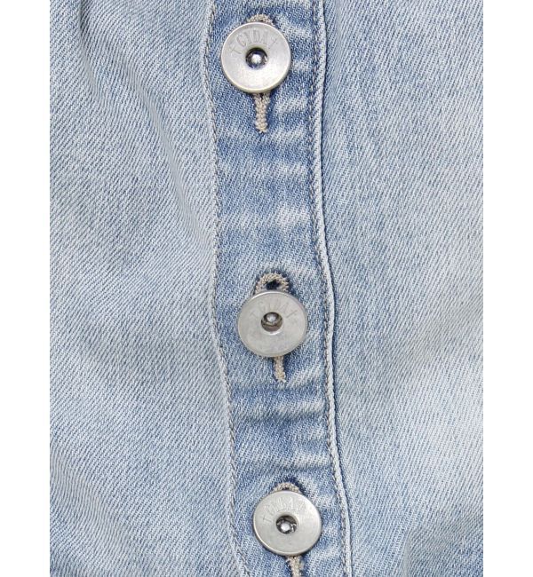 GYDA「BACKリボンデニムロンパース」|オールインワン|