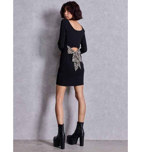 GYDA「レオパードバックリボンテレコミニワンピース」|ワンピース|