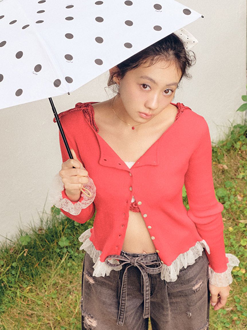 FURFUR「【UVカット】トリミングリブカーディガン【WEB限定カラー】」|カーディガン|