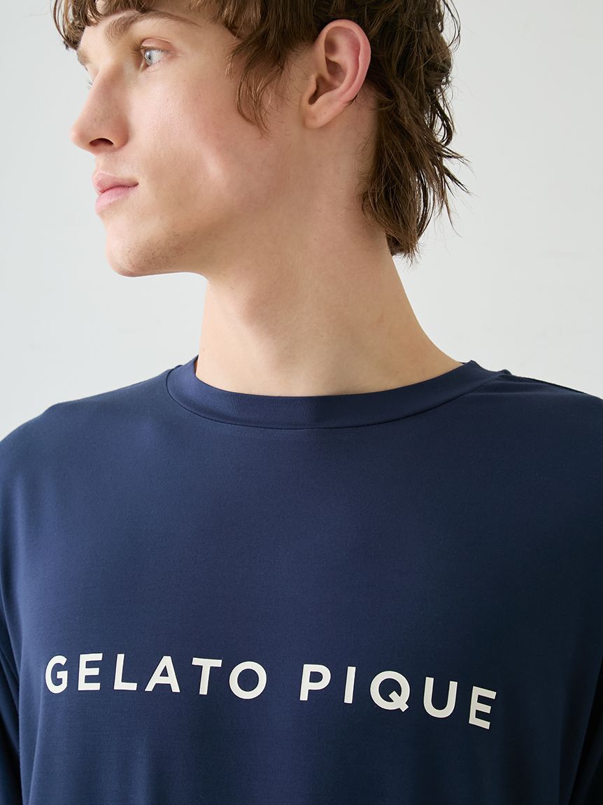 GELATO PIQUE HOMME「【HOMME】レーヨンロゴTシャツ&ボーダーハーフパンツセット」|ルームウェア|