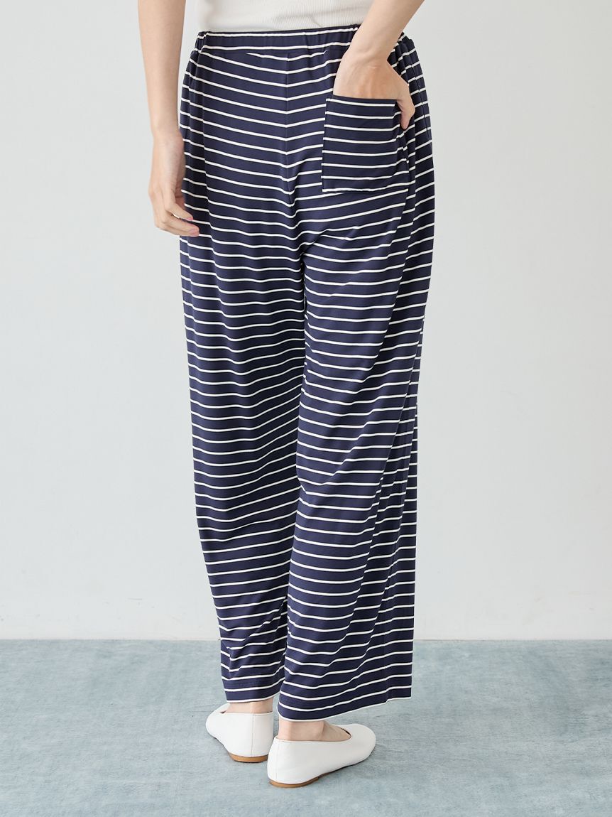 gelato pique「レーヨンロゴTシャツ&ボーダーロングパンツセット」|ルームウェア|