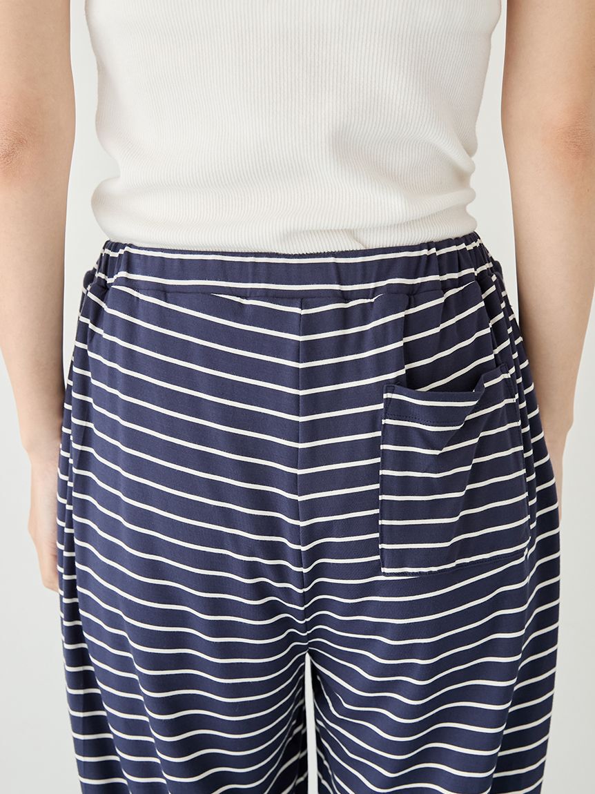 gelato pique「レーヨンロゴTシャツ&ボーダーロングパンツセット」|ルームウェア|