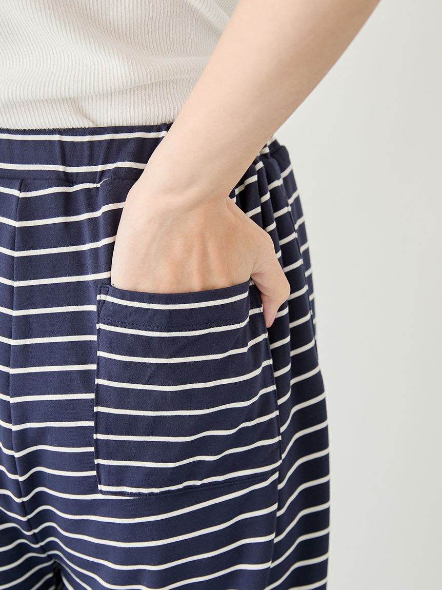 gelato pique「レーヨンロゴTシャツ&ボーダーロングパンツセット」|ルームウェア|