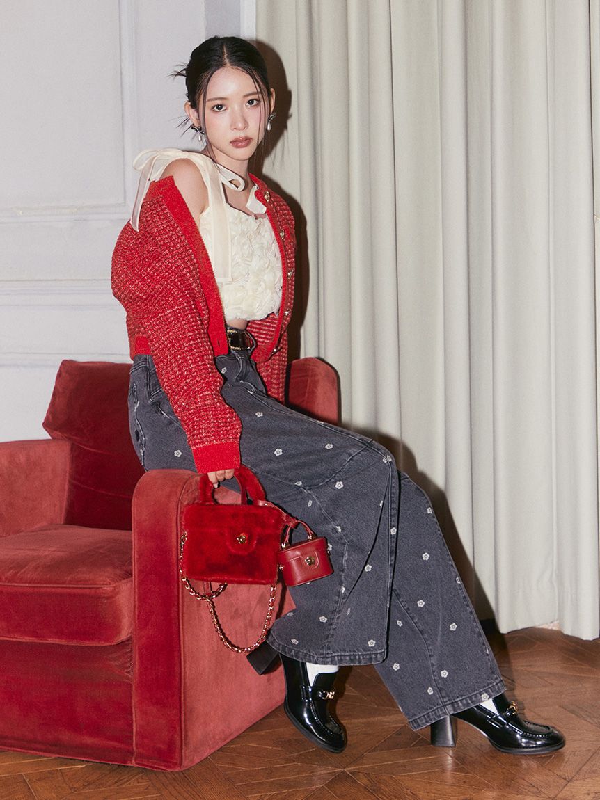 LILY BROWN「【WEB限定】【LILY BROWN&times;MARY QUANT】デイジー柄ワイドデニムパンツ」|デニム|