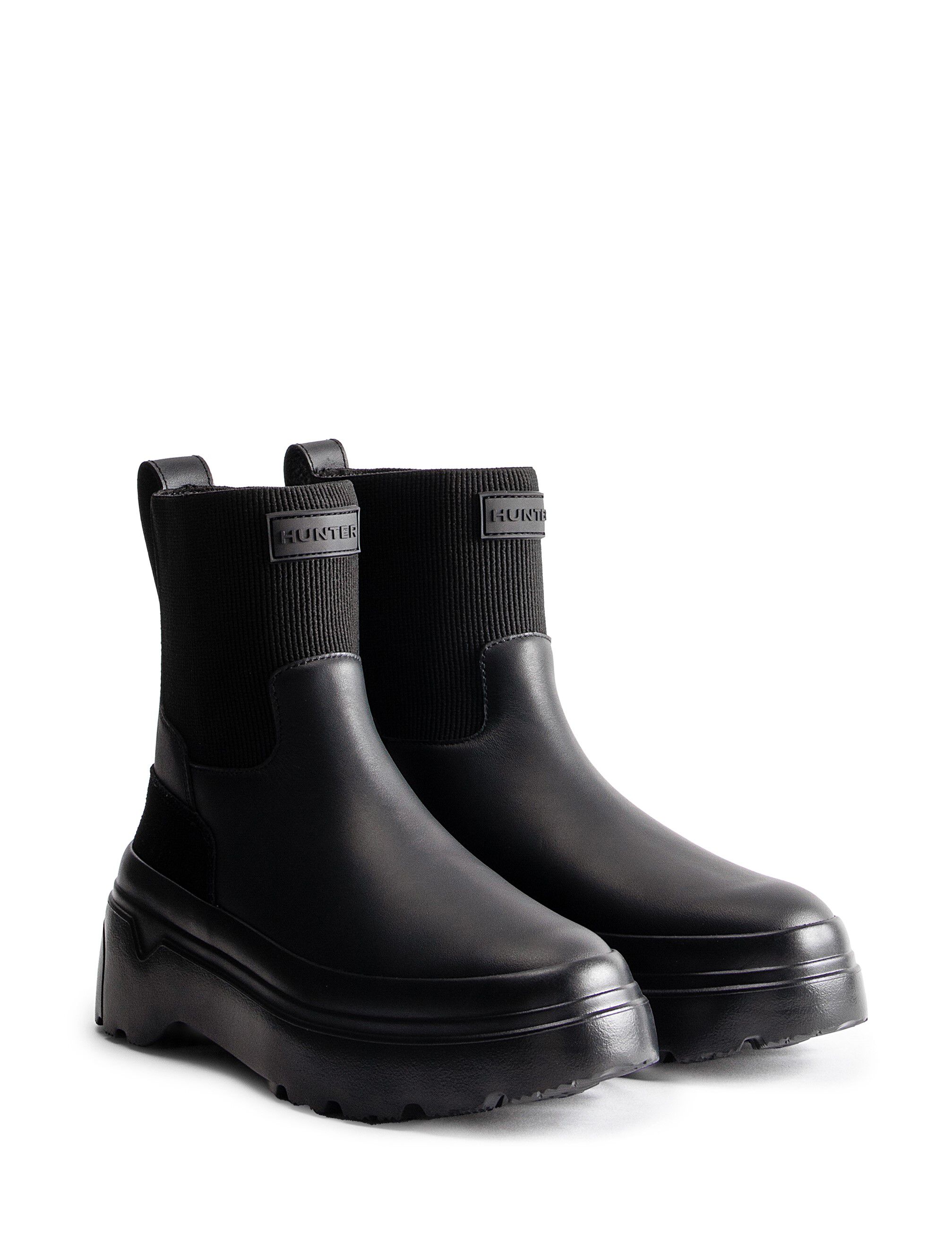 HUNTER「レディース エクスプローラー チェルシー フラットフォームブーツ」|ショートブーツ|