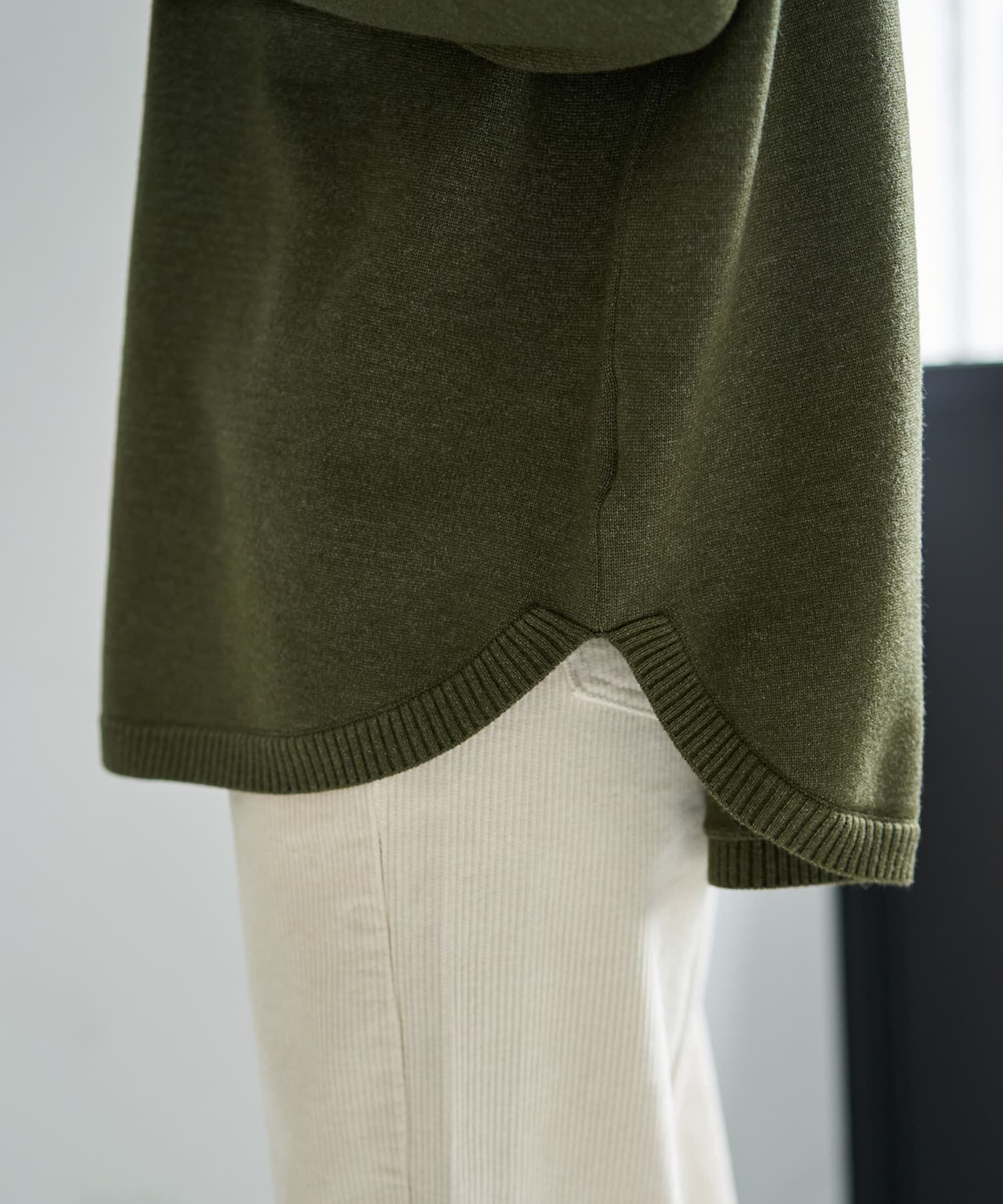 STYLE DELI「胸ポケット裾ラウンドニットトップス」|ニット・セーター|