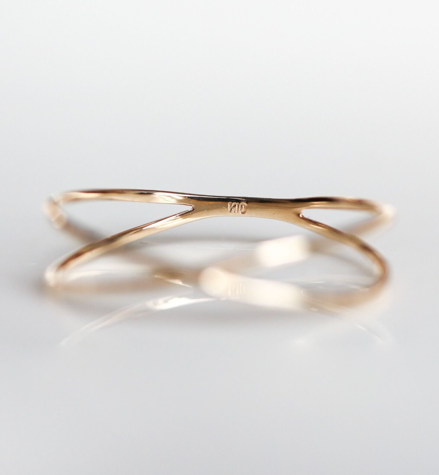  「ゴールド クロス リング | K10YG」|リング|