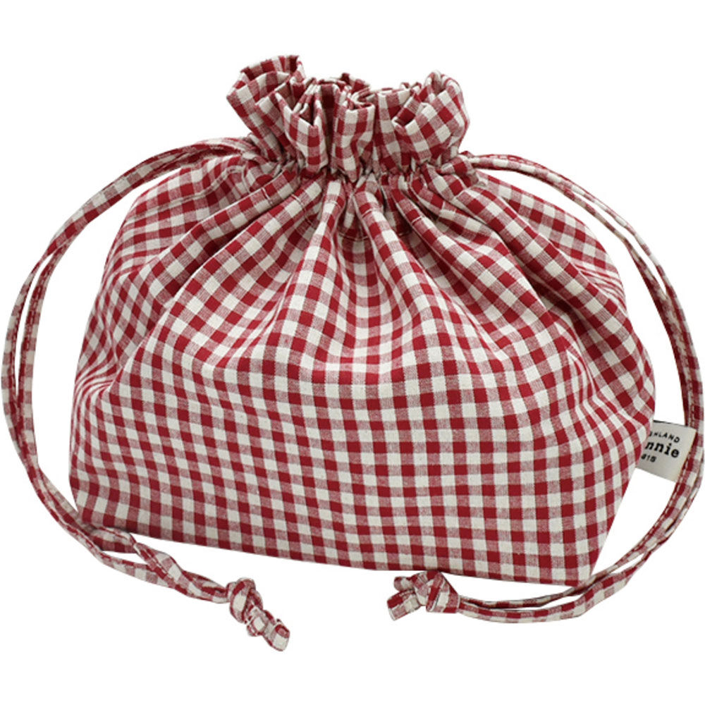 BACKYARD FAMILY「Bonnie ランチ巾着 通販 現代百貨 A764 弁当袋 チェック 巾着 かわいい」|食器・キッチングッズ|レッド1