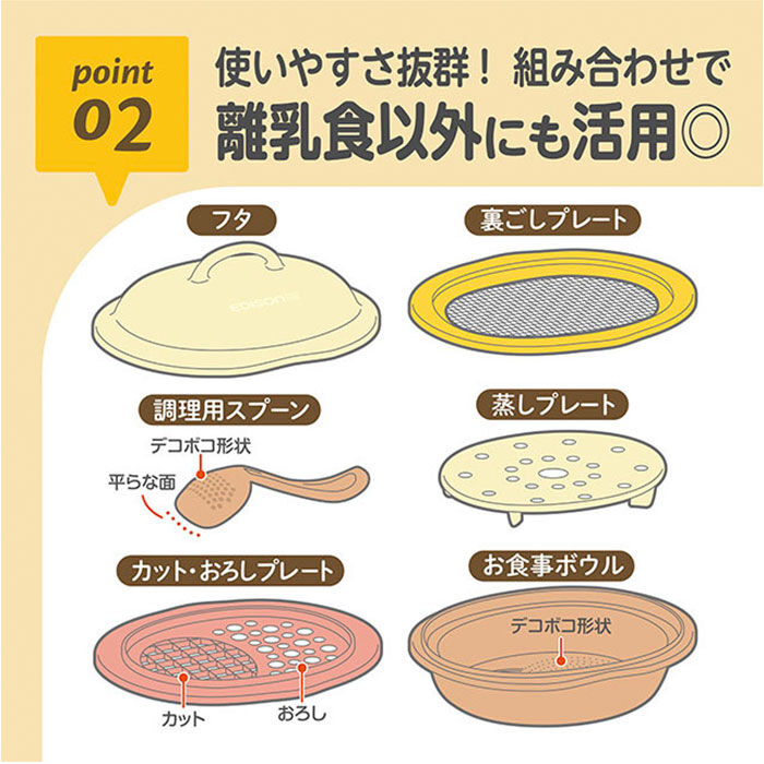 BACKYARD FAMILY「調理セット 離乳食 日本製 通販 ベビー 赤ちゃん つぶす こす 切る 茹でる おろす 蒸す 潰す」|その他ベビー用品|