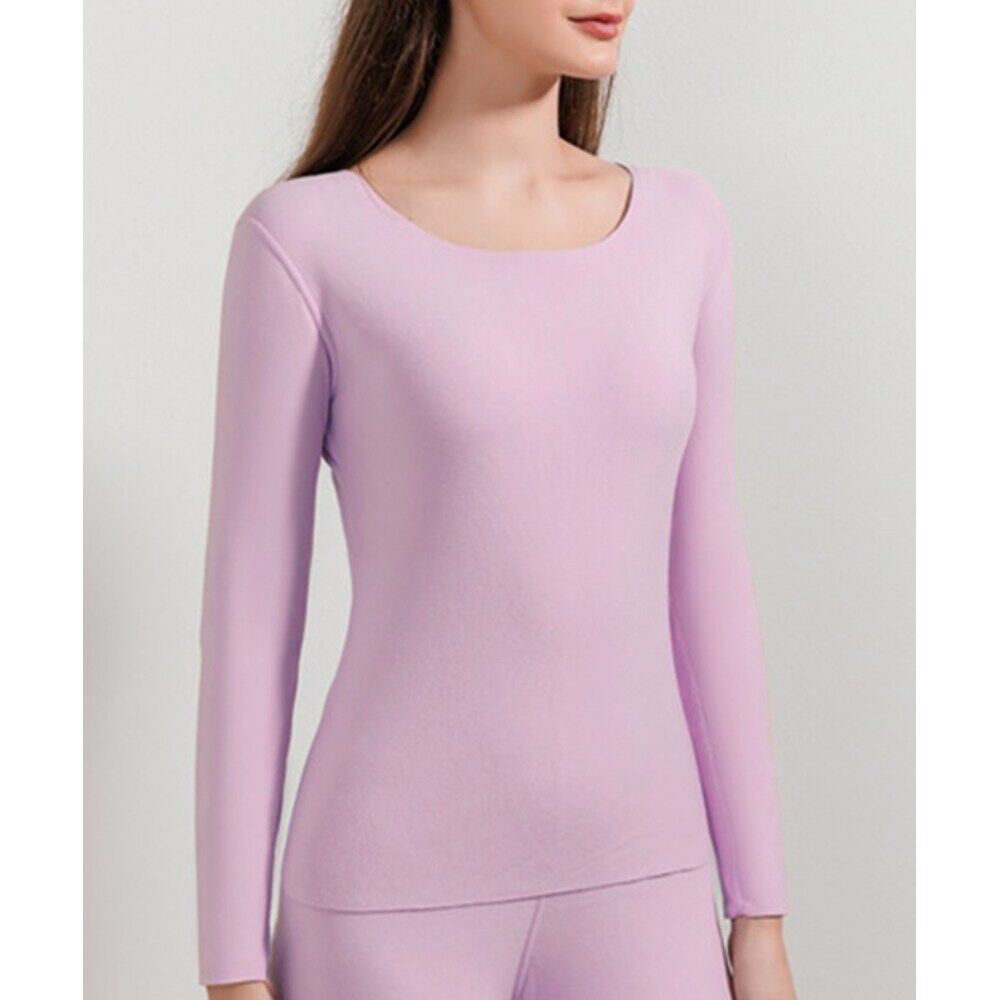 BACKYARD FAMILY「発熱インナー 長袖 通販 インナーシャツ 下着シャツ あったかインナー 肌着 あったか」|インナー|パープル1