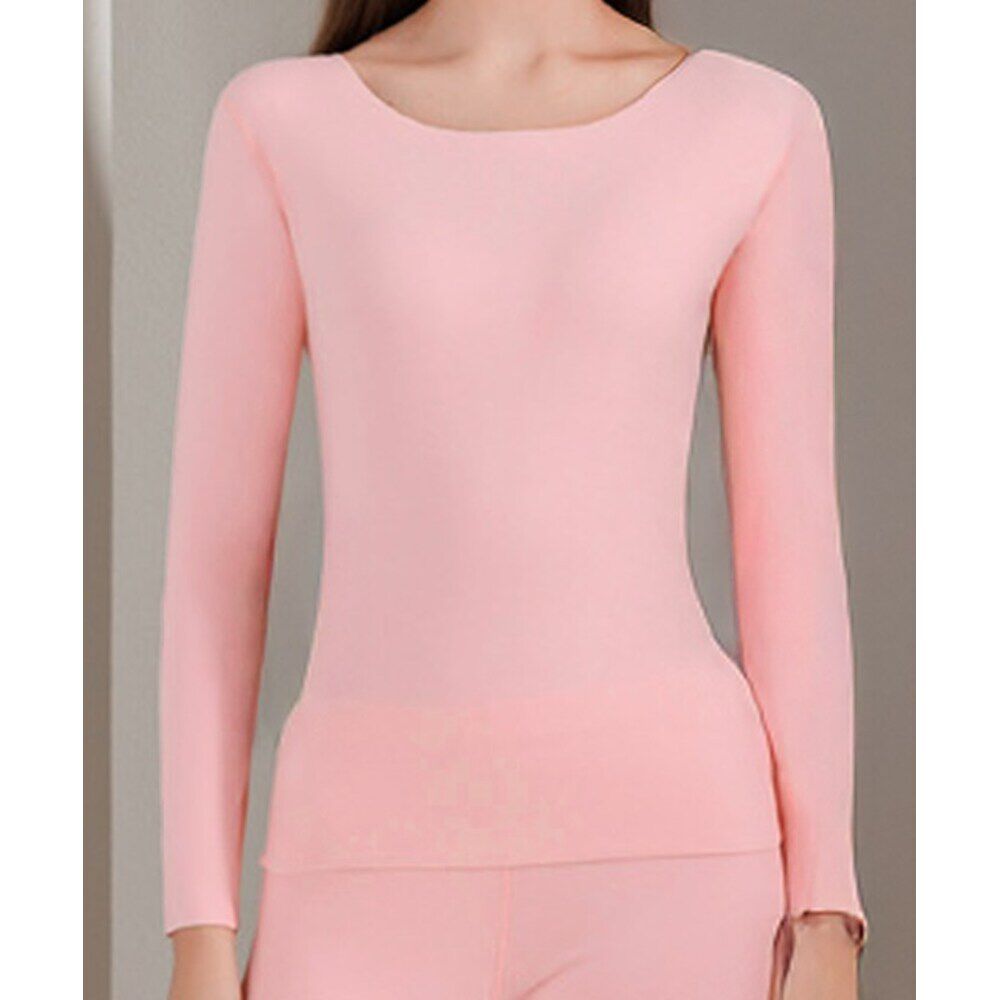 BACKYARD FAMILY「発熱インナー 長袖 通販 インナーシャツ 下着シャツ あったかインナー 肌着 あったか」|インナー|ピンク1