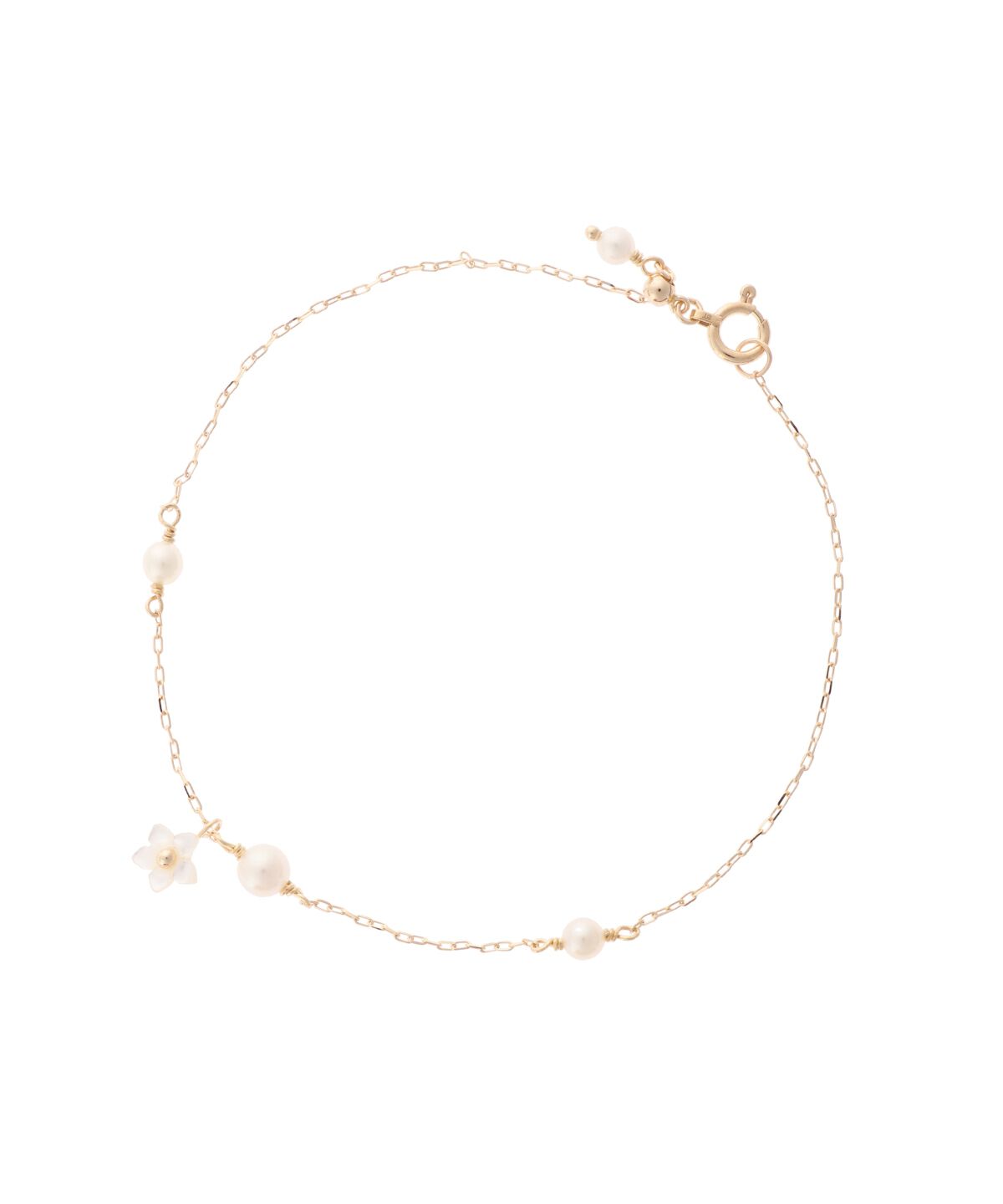 Samantha Tiara「K10 YG フラワーパールブレスレット」|ブレスレット・バングル|K10 YG