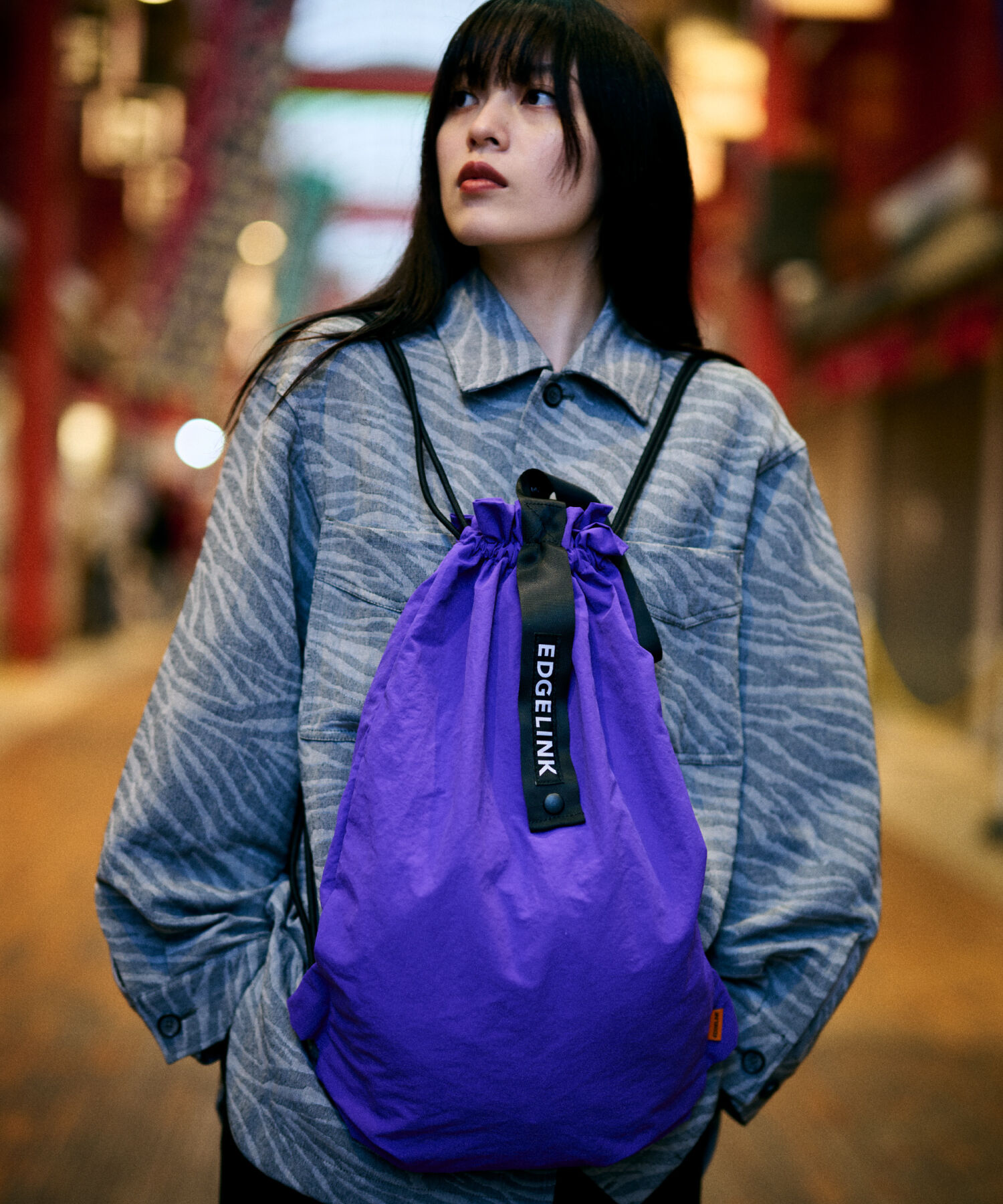 EDGELINK「EDGELINK／エッジリンク NAMPAK ポケッタブルナップサック 60191」|リュック|パープル