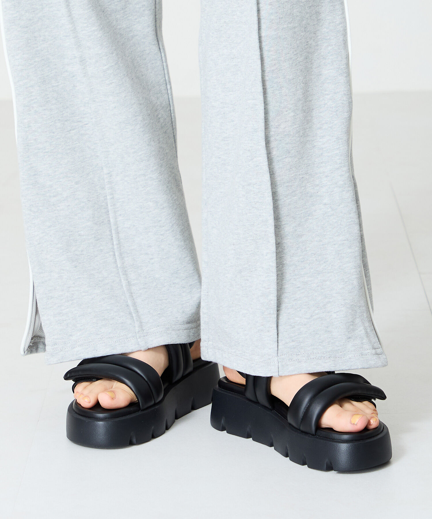 ORiental TRaffic「パデットダブルベルト厚底サンダル/51202 サンダル 人気 トレンド 売れてる」|サンダル|