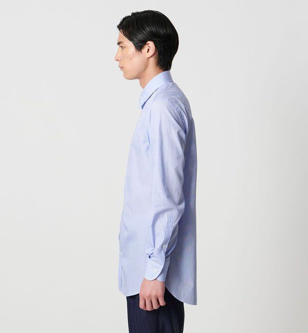 UNITED ARROWS「ALBINI ピンストライプ ラウンド レギュラーカラーシャツ」|シャツ・ブラウス|