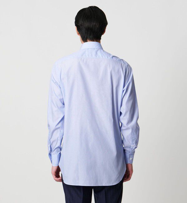 UNITED ARROWS「ALBINI ピンストライプ ラウンド レギュラーカラーシャツ」|シャツ・ブラウス|