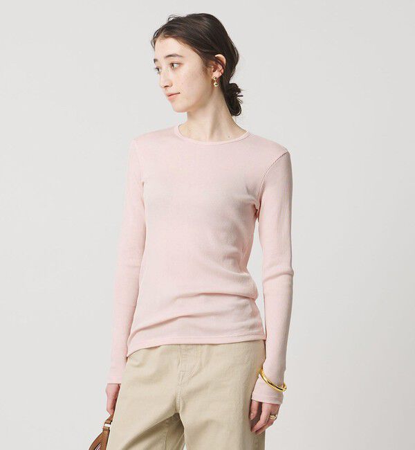 UNITED ARROWS「コットン テレコ クルーネック カットソー」|Tシャツ・カットソー|LT.PINK