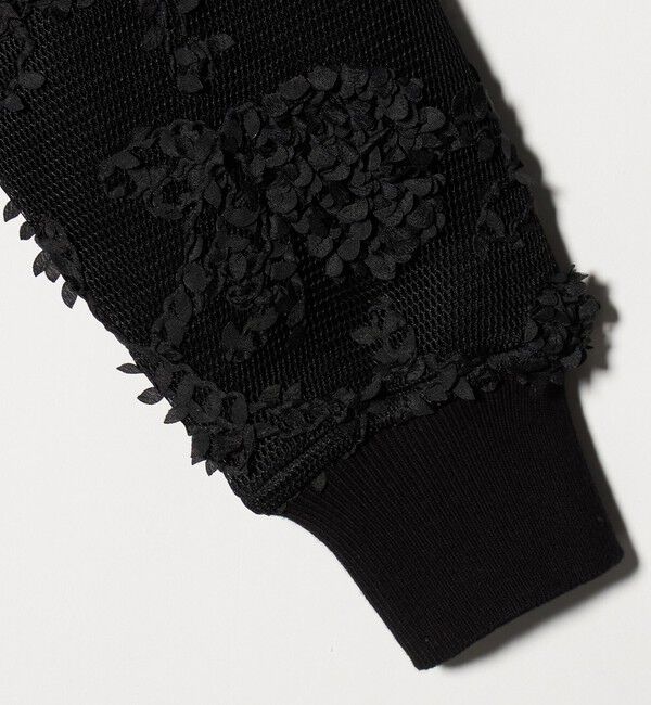 UNITED ARROWS「エンブロイダリーフラワー メッシュ ニット」|ニット・セーター|