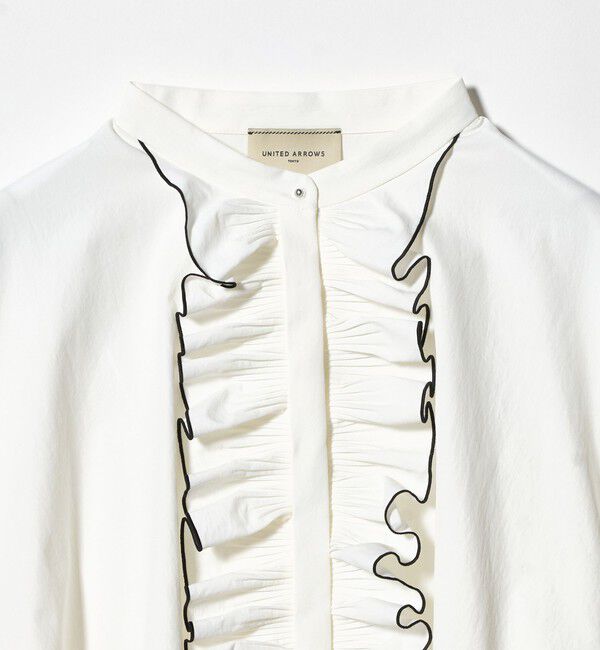 UNITED ARROWS「メロー フリル シャツ ブラウス ‐防しわ 吸水速乾 UVカット 遮熱性 接触冷感 ウォッシャブル‐」|シャツ・ブラウス|