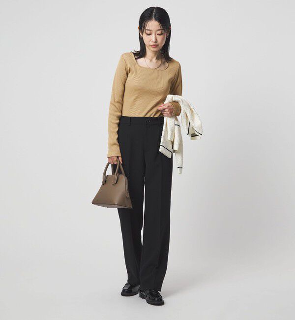 UNITED ARROWS green label relaxing「ブライトリブ スクエアネック ロングスリーブ カットソー」|Tシャツ・カットソー|