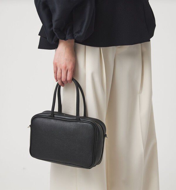 UNITED ARROWS green label relaxing「＜PRATO MADE IN ITALY＞スクエアボストンバッグ」|ショルダー・メッセンジャー|BLACK