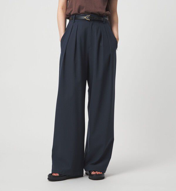 UNITED ARROWS green label relaxing「【WEB限定】＜at ease＞オルマイ スラックス ウォッシャブル ストレッチ UVカット」|スラックス|NAVY