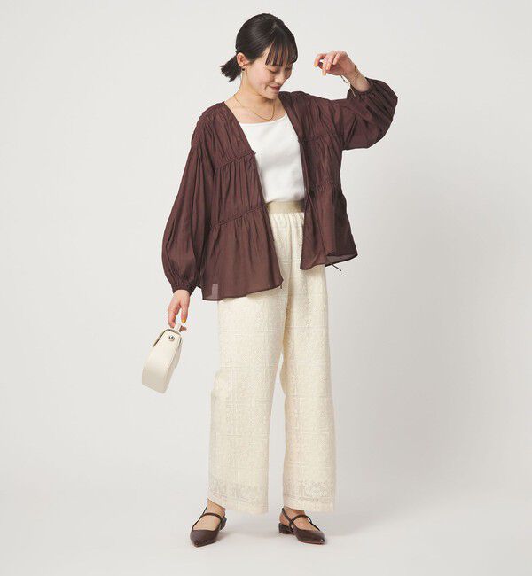 UNITED ARROWS green label relaxing「全方位映えギャザーブラウス」|シャツ・ブラウス|