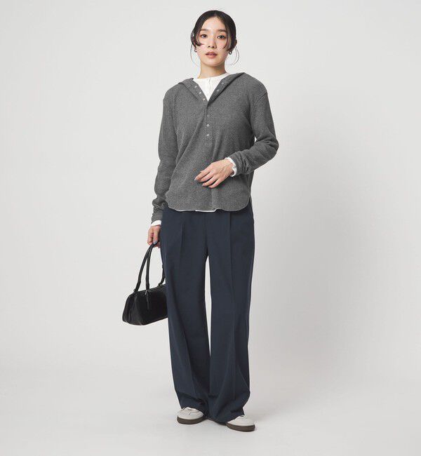 UNITED ARROWS green label relaxing「【WEB限定】＜at ease＞ワッフル フード ロングスリーブ カットソー」|Tシャツ・カットソー|