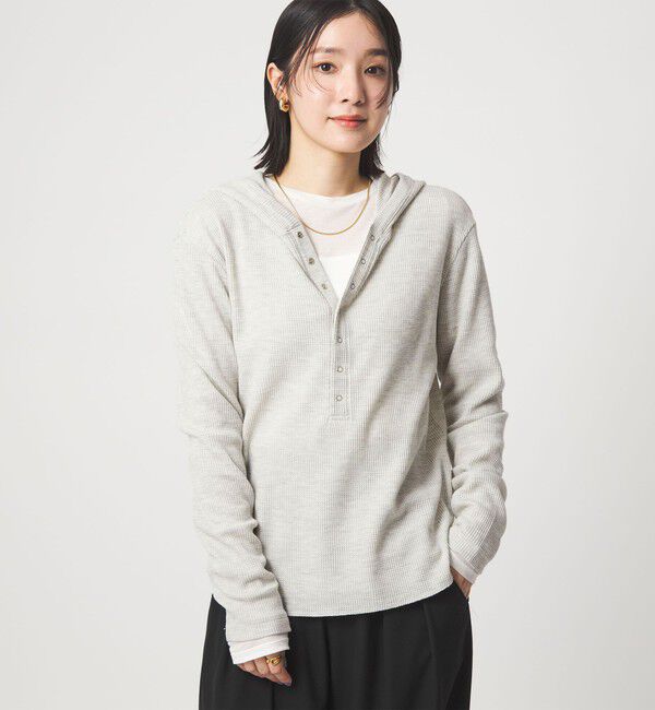 UNITED ARROWS green label relaxing「【WEB限定】＜at ease＞ワッフル フード ロングスリーブ カットソー」|Tシャツ・カットソー|