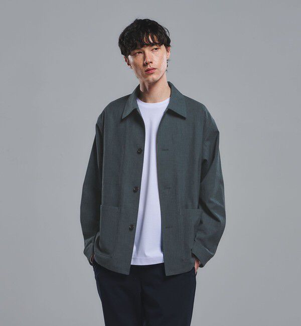UNITED ARROWS green label relaxing「テック カルゼ カバーオール ジャケット -ストレッチ-」|ブルゾン・スタジャン|NAVY