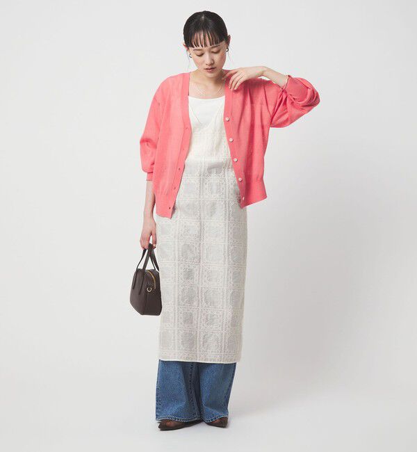 UNITED ARROWS green label relaxing「シアー クロス ステッチ ワンピース」|ワンピース|OFF WHITE