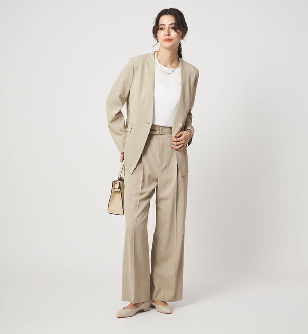 UNITED ARROWS green label relaxing「［size SHORTあり］サラフール ノーラペル ジャケット ストレッチ 接触冷感 UVカット」|ノーカラージャケット|