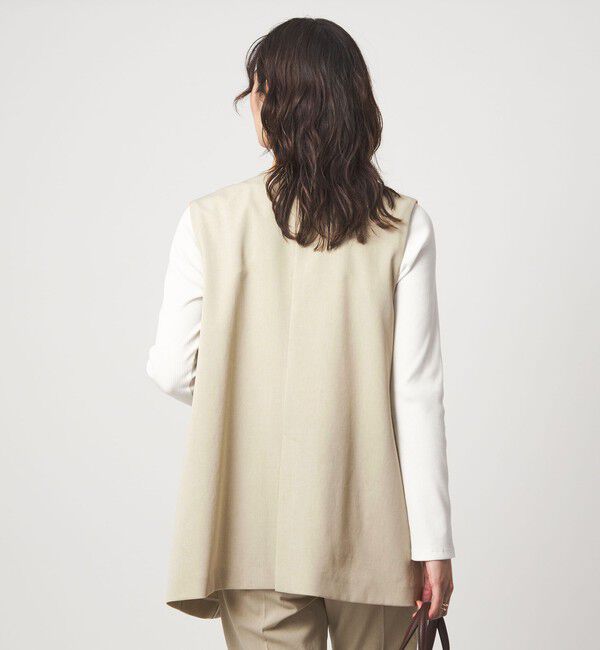 UNITED ARROWS green label relaxing「［size SHORTあり］サラフール ノーラペル ジレ ストレッチ UVカット」|ノーカラージャケット|