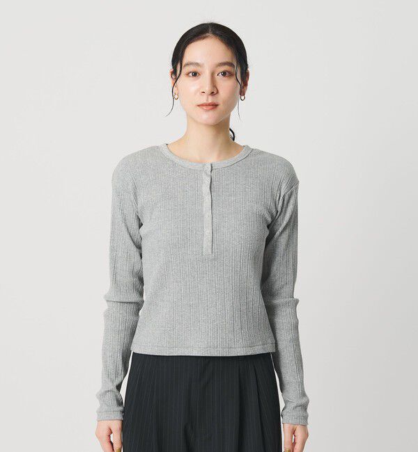 BEAUTY&YOUTH UNITED ARROWS「【WEB限定】ランダムリブ ヘンリーネック スナッププルオーバー」|Tシャツ・カットソー|