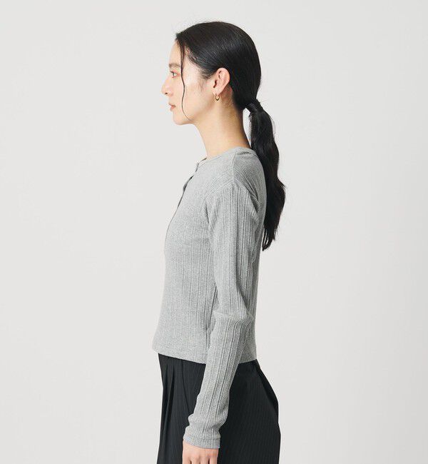 BEAUTY&YOUTH UNITED ARROWS「【WEB限定】ランダムリブ ヘンリーネック スナッププルオーバー」|Tシャツ・カットソー|