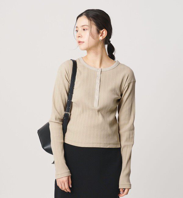 BEAUTY&YOUTH UNITED ARROWS「【WEB限定】ランダムリブ ヘンリーネック スナッププルオーバー」|Tシャツ・カットソー|