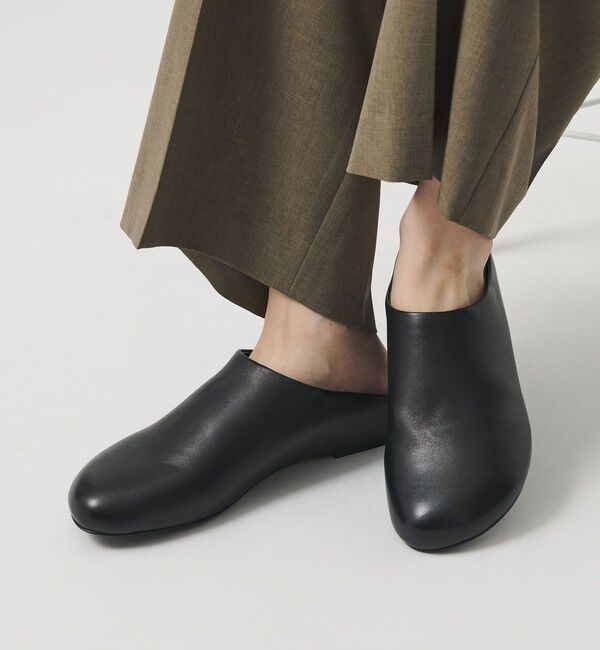 BEAUTY&YOUTH UNITED ARROWS「レザー インヒール スリッポン」|ローファー|BLACK