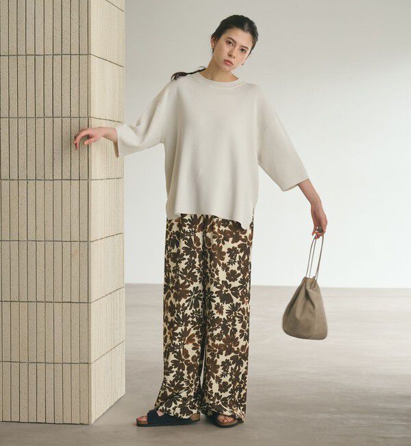 BEAUTY&YOUTH UNITED ARROWS「ハーフスリーブ ニットプルオーバー ウォッシャブル」|ニット・セーター|