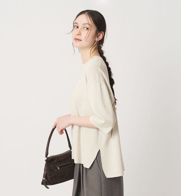 BEAUTY&YOUTH UNITED ARROWS「ハーフスリーブ ニットプルオーバー ウォッシャブル」|ニット・セーター|