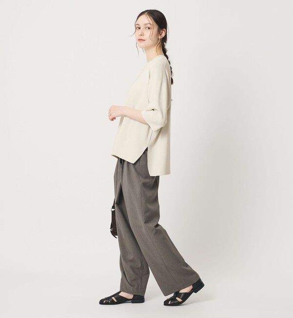 BEAUTY&YOUTH UNITED ARROWS「ハーフスリーブ ニットプルオーバー ウォッシャブル」|ニット・セーター|