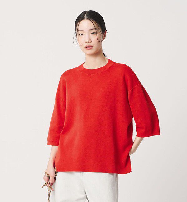 BEAUTY&YOUTH UNITED ARROWS「ハーフスリーブ ニットプルオーバー ウォッシャブル」|ニット・セーター|